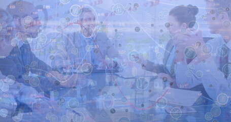 Image of network of connections over diverse scientists