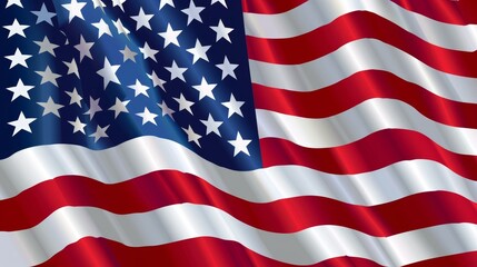 Naklejka premium An American flag backdrop with a subtle gradient effect, Ai Generated.