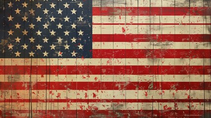 Seamless American flag background for patriotic designs, Ai Generated