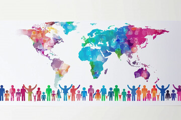 Design your own World Population Day poster with this text-inscribed template on white.