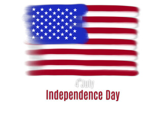 united states Independence day greeting card with a transparent background