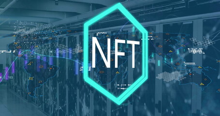 Image of graphs and nft over servers