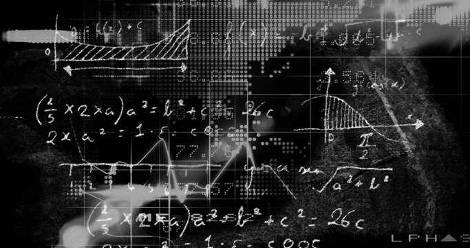 This image features mathematical formulae appearing on a black and white background