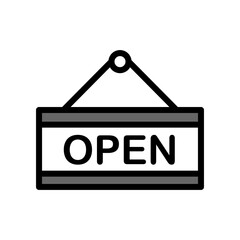 Signboard open tag icon PNG