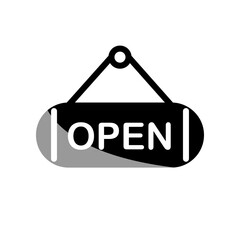 Signboard open tag icon PNG