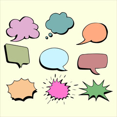 set of speech bubbles