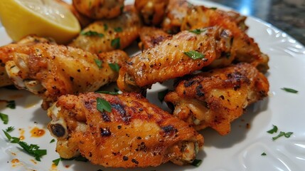 Fototapeta premium Protein rich baked chicken wings