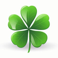 Icon of a flat design fourleaf clover for good luck, Ai Generated