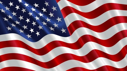 American flag background with gentle waves, showcasing patriotism, Ai Generated