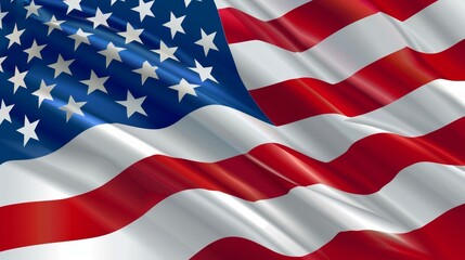 Description Captivating American flag desktop wallpaper in vivid red and blue, Ai Generated
