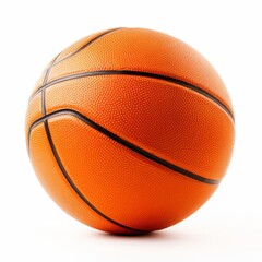 Vivid image of a basketball isolated on pristine white, Ai Generated