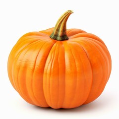 Vibrant orange pumpkin, freshly harvested and isolated on a white background, Ai Generated