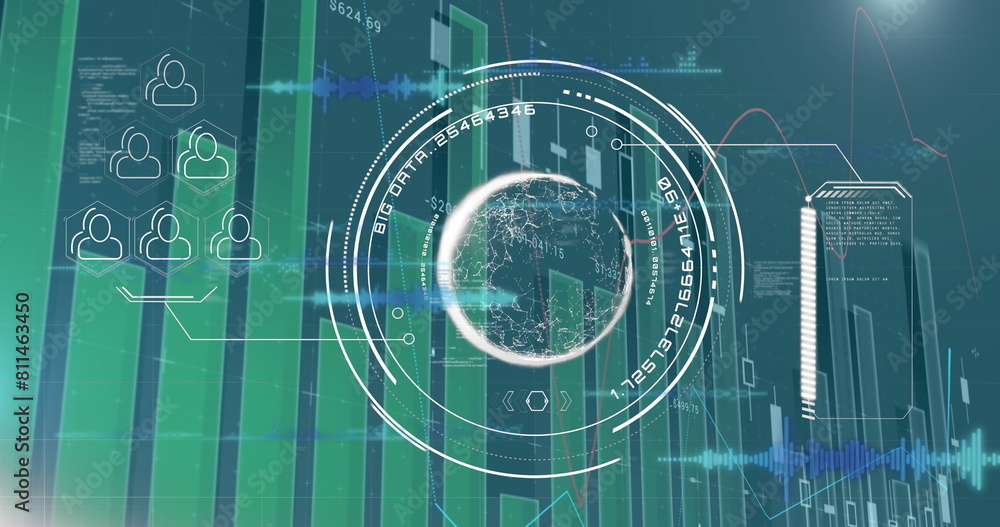 Aufkleber image of data processing and scope scanning