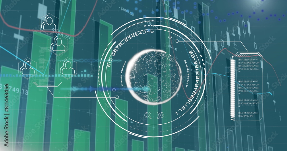 Aufkleber image of data processing and scope scanning