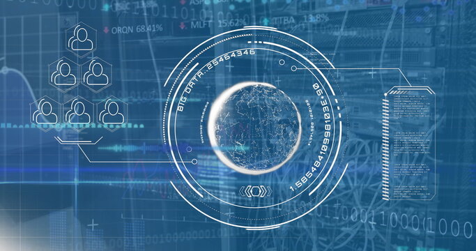 Image of scientific data processing and binary coding
