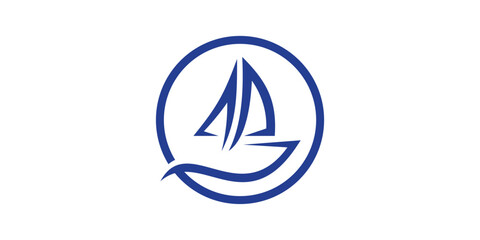 ship logo design, boat, sail, sail, logo design icon, vector, symbol, idea.