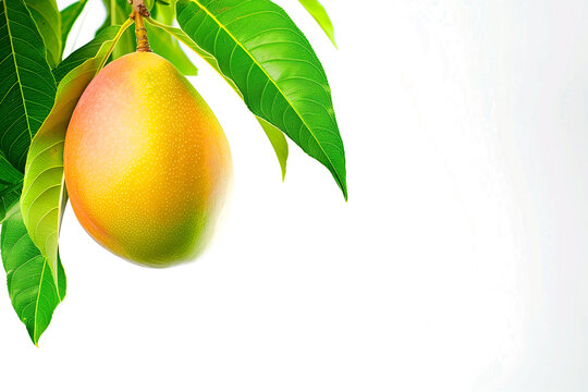 manggo on branch, transparant background, PNG file