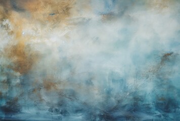 A dirty wall with blue and white paint forms the background, its ethereal dreamscapes, translucent immersion