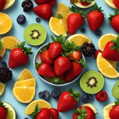 fresh fruits arranged on platter, perfect for health blogs, recipe websites, social media.