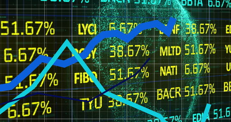 Image of statistics and financial data processing