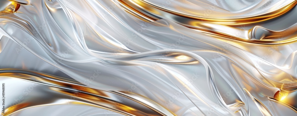Canvas Prints abstract 3d render of white and gold texture, background, luxurious, created with ai