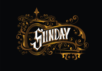 SUNDAY lettering custom style design