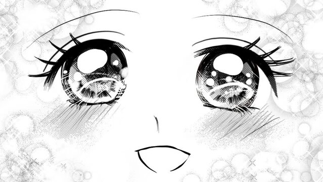 キラキラした瞳で見つめる現代少女漫画のドアップ大きな瞳イラスト