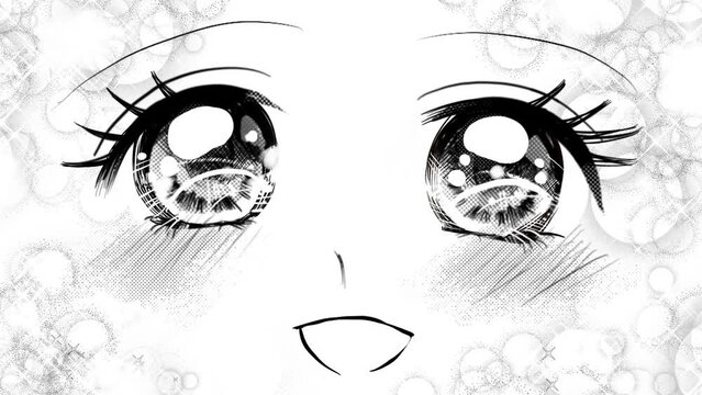 キラキラした瞳で見つめる現代少女漫画のドアップ大きな瞳イラスト