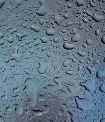 Picture of rain water on the car body after the rain stopped