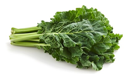 Pile of greens heaped together, with green spinach isolated on a white background.