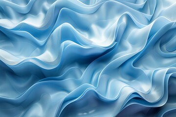 Obraz premium A vibrant blue and white background featuring abstract wavy lines creating a dynamic visual effect. Generative AI
