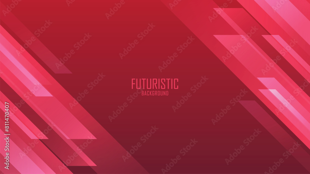 Poster abstract red geometric banner background with diagonal shape layer. digital futuristic technology cy