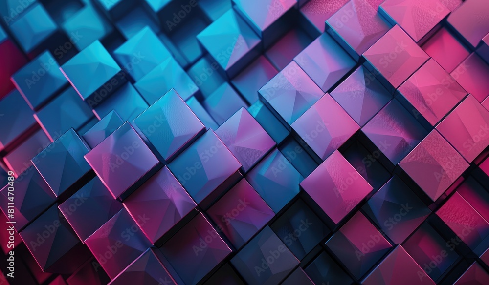 Canvas Prints technological patterns, with gradient blue and purple theme, abstract background, created with ai