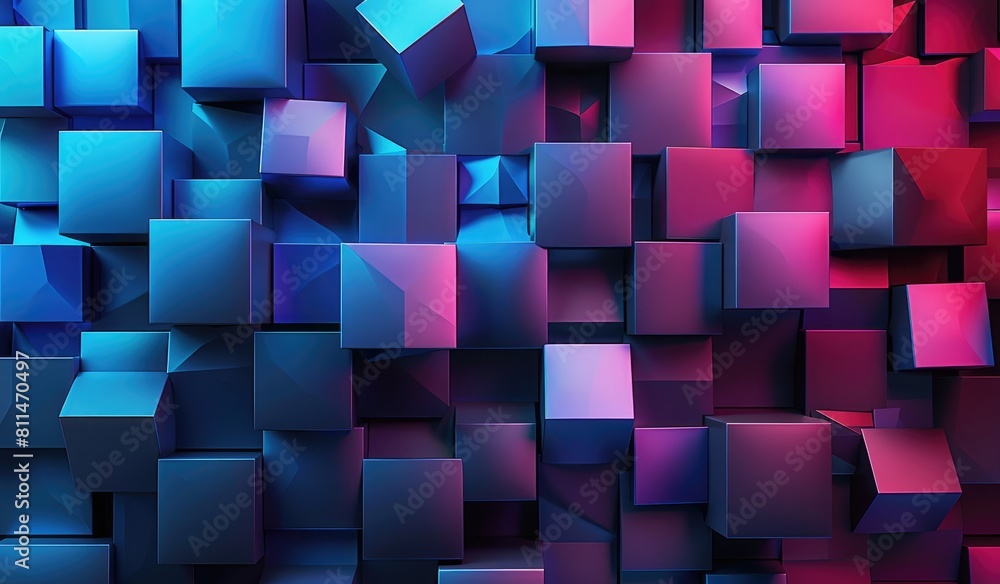 Canvas Prints technological patterns, with gradient blue and purple theme, abstract background, created with ai