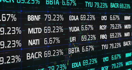 Obraz premium Image of data processing over black background