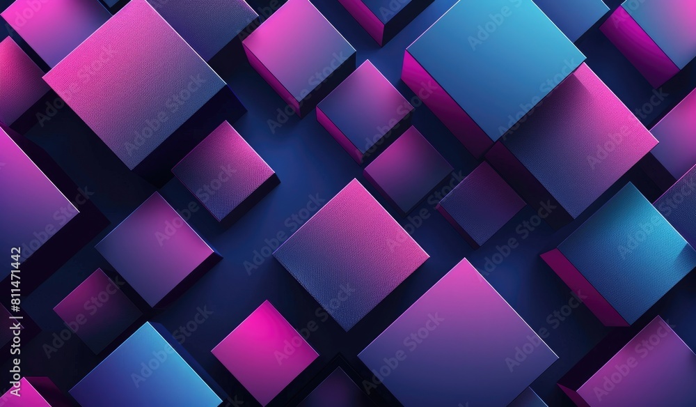 Canvas Prints technological patterns, with gradient blue and purple theme, abstract background, created with ai