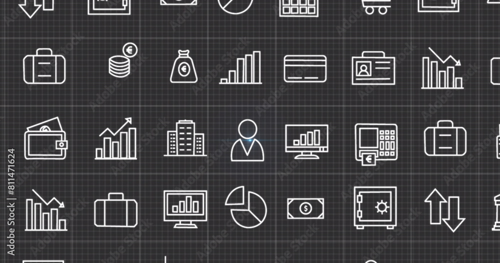 Poster image of multiple computer icons and screen with programming language over grid