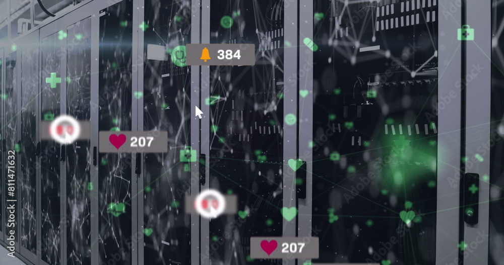 Poster image of social media data processing over computer servers