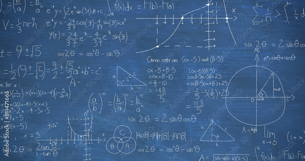 Poster image of mathematical formulae and data processing