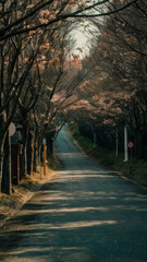 Road side cherry blossoms tree.(Sakura tree)
