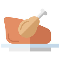 turkey multi color icon, related to thanksgiving theme.