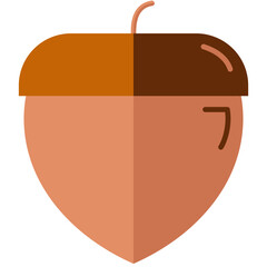acorn multi color icon, related to thanksgiving theme.
