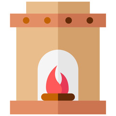 chimney multi color icon, related to thanksgiving theme.