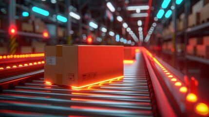 Automatic logistics management. smart packaging into the warehouse workflow, Cardboard box tags and QR codes for efficient tracking, authentication, and traceability throughout the supply chain