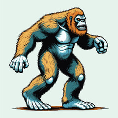 Gorilla Bigfoot full body Character Vector Illustration