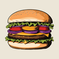 Hamburger hand drawn illustration