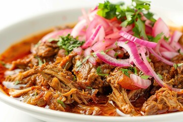 Cochinita pibil, isolated on white