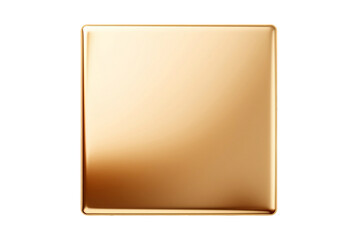 Shimmering metallic square, elegance in simplicity, isolated on white background or png transparent background.