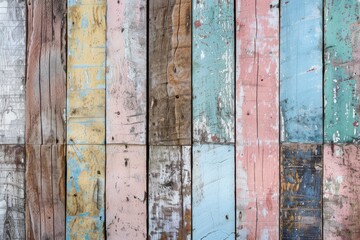 pastel wood wooden With plank texture wall background Through use wash Giving a feeling of looking old and beautiful - generative ai