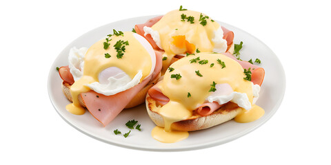 eggs benedict royal breakfast with smoked salmon and hollandaise sauce
